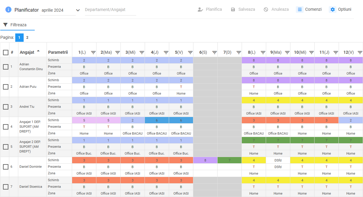 Planificator de ture si locatii in Creasoft HR